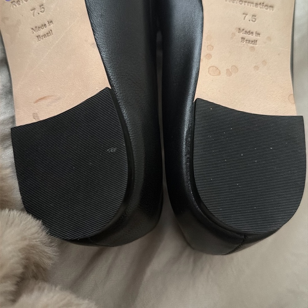 REFORMATION Bethany Ballet Flat - Size 7.5 Core - Black - Picture 4 of 7